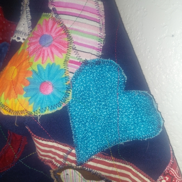 Vintage Hanes Handmade Patchwork Open Front Cardigan Size Large See Measurements - Picture 10 of 15